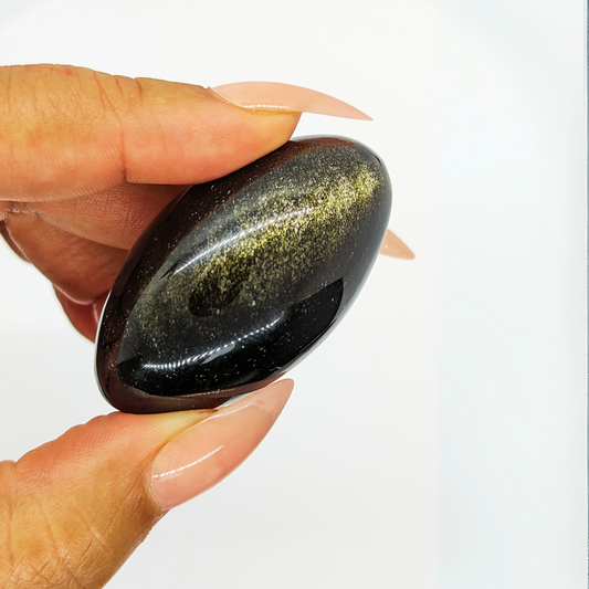 Mexican Gold-Sheen Obsidian Shiva Lingam